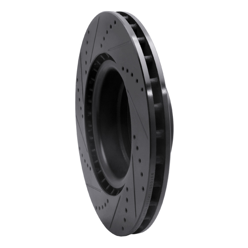 Land Rover Range Rover Brake Rotor (1) - Front Right - R1 Concepts - Drilled & Slotted - Black - `06-`12